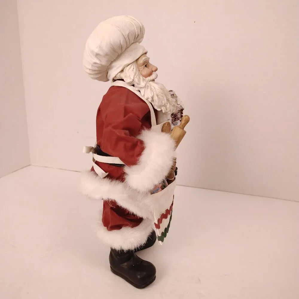 Vintage Chef Baker Santa Figurine 11” Gingerbread House Christmas Decor - Picture 8 of 10